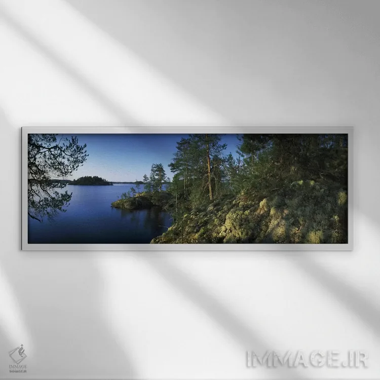 تابلو دکوراتیو منظره ۱، دریاچه سائیما، پومالا، فنلاند اثر پانورامیک ایمجز - نمای قابدار سفید