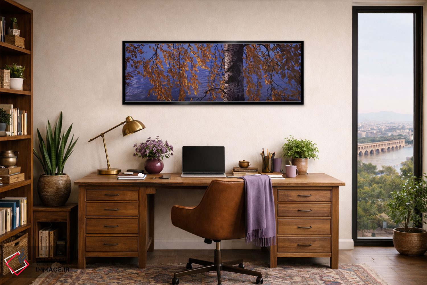 تابلو دکوراتیو برگ های درخت بید، رودخانه ووکسی، ایماترا، فنلاند اثر پانورامیک ایمجز - D3B