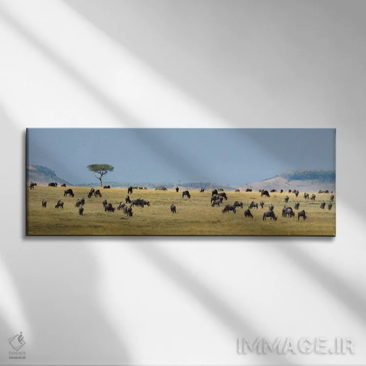 تابلو دکوراتیو Serengeti National Park, Tanzania" - "مهاجرت بزرگ II، پ… اثر پانورامیک ایمجز - نمای روبهرو روی دیوار