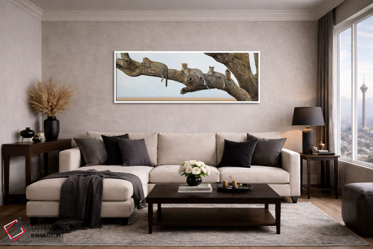 تابلو دکوراتیو Serengeti National Park, Tanzania" - "خانواده پلنگ، پار… اثر پانورامیک ایمجز - D3W