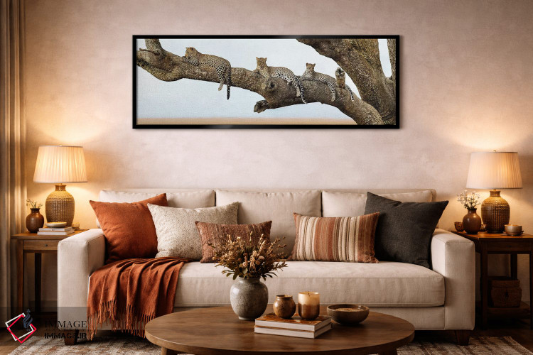 تابلو دکوراتیو Serengeti National Park, Tanzania" - "خانواده پلنگ، پار… اثر پانورامیک ایمجز - D4B