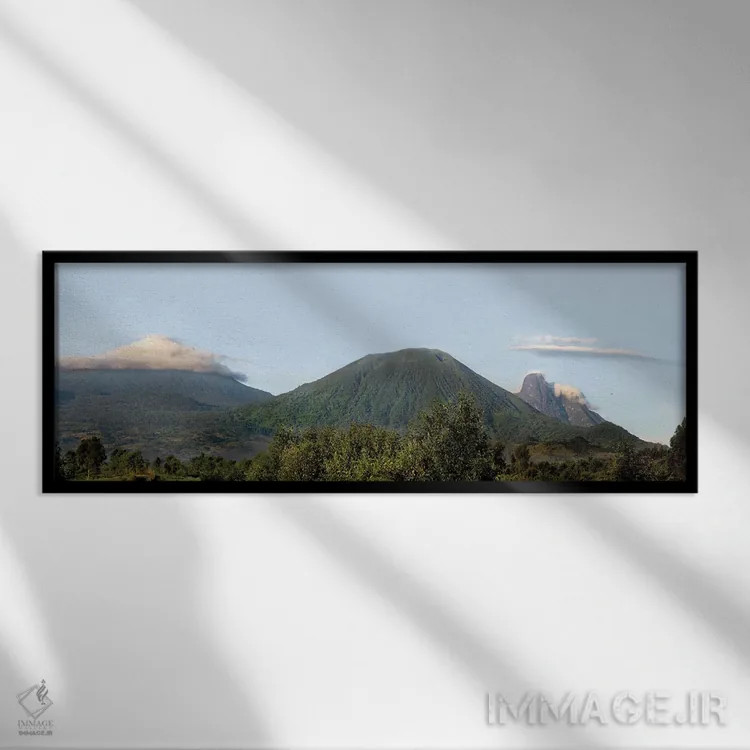 تابلو دکوراتیو Volcanoes National Park , Rwanda" - "منظر جنگل های بارا… اثر پانورامیک ایمجز - نمای قابدار مشکی