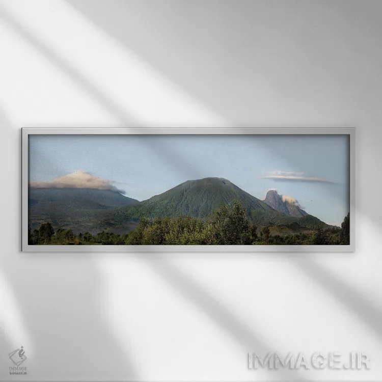 تابلو دکوراتیو Volcanoes National Park , Rwanda" - "منظر جنگل های بارا… اثر پانورامیک ایمجز - نمای قابدار سفید