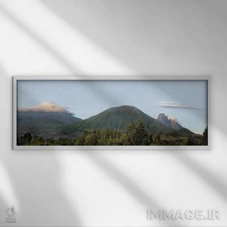 تابلو دکوراتیو Volcanoes National Park , Rwanda" - "منظر جنگل های بارا… اثر پانورامیک ایمجز - نمای قابدار سفید