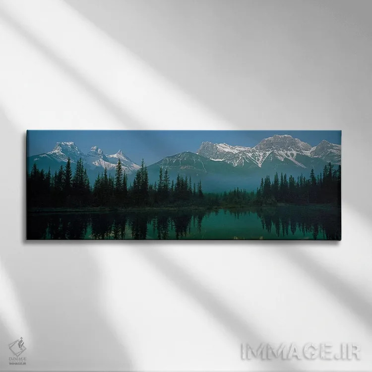 تابلو دکوراتیو Canadian Rockies, Alberta, Canada" - "سه خواهر و کوه لا… اثر پانورامیک ایمجز - نمای روبهرو روی دیوار