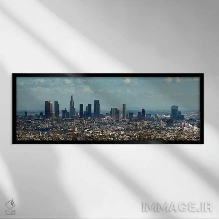تابلو دکوراتیو Los Angeles, Los Angeles County, California, USA" - "خط… اثر پانورامیک ایمجز - نمای قابدار مشکی