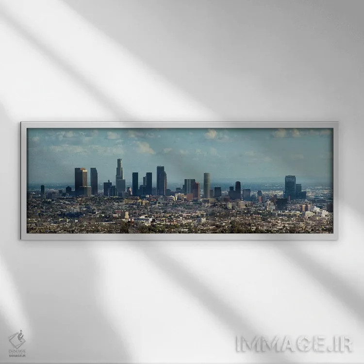 تابلو دکوراتیو Los Angeles, Los Angeles County, California, USA" - "خط… اثر پانورامیک ایمجز - نمای قابدار سفید