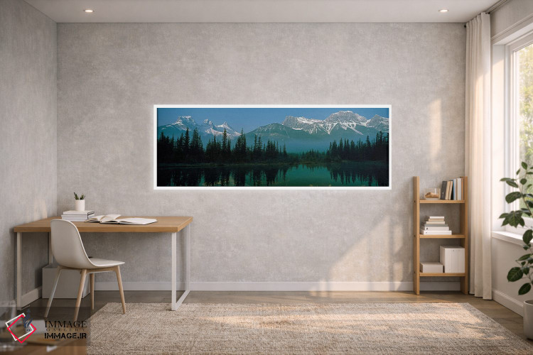 تابلو دکوراتیو Canadian Rockies, Alberta, Canada" - "سه خواهر و کوه لا… اثر پانورامیک ایمجز - D1W