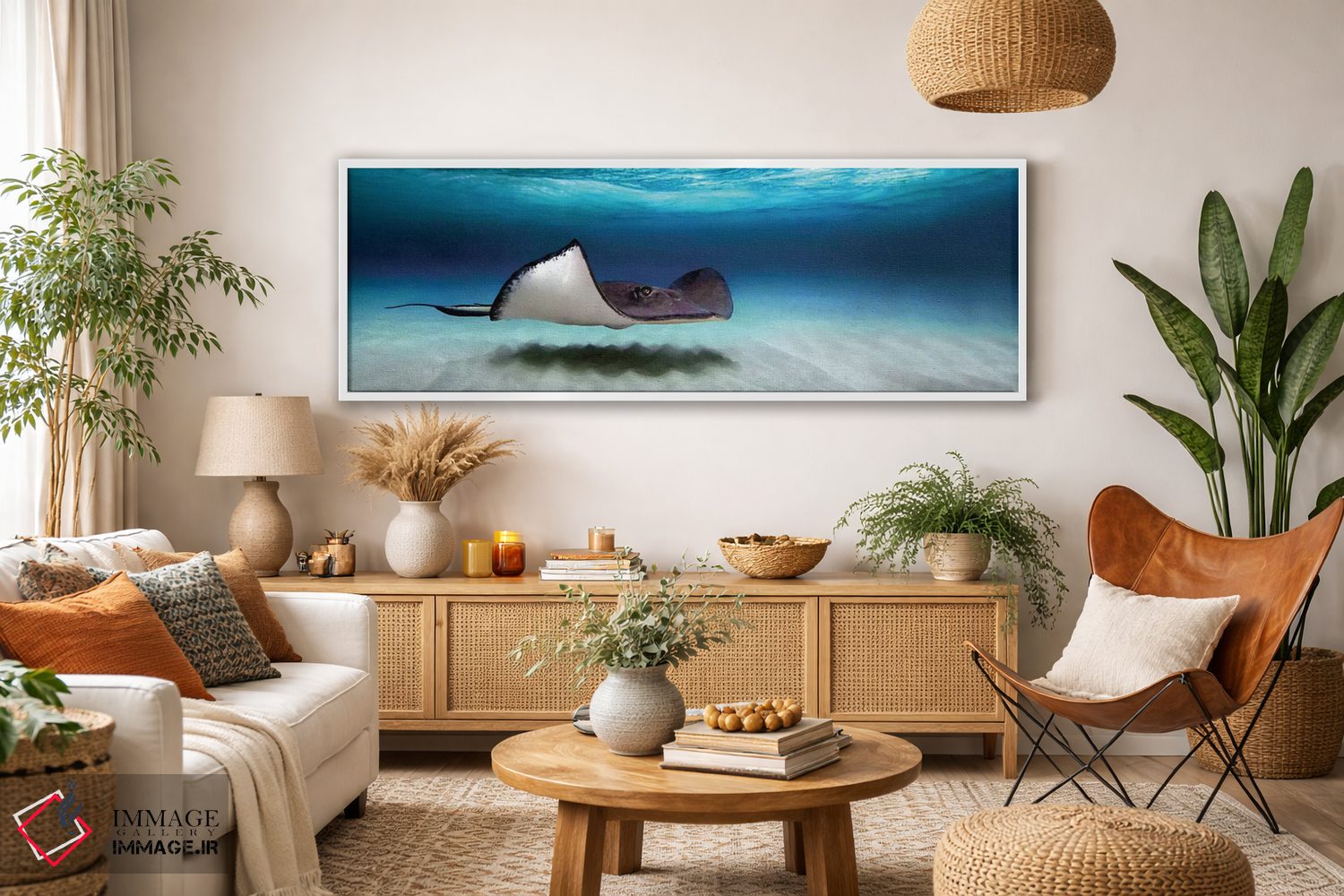 تابلو دکوراتیو North Sound, Grand Cayman, Cayman Islands" - "ماهی راوی… اثر پانورامیک ایمجز - D2W