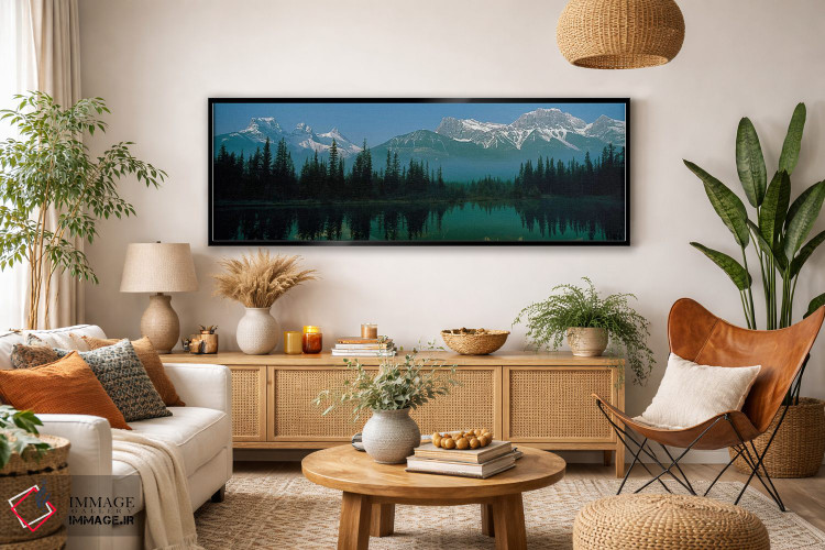 تابلو دکوراتیو Canadian Rockies, Alberta, Canada" - "سه خواهر و کوه لا… اثر پانورامیک ایمجز - D4B