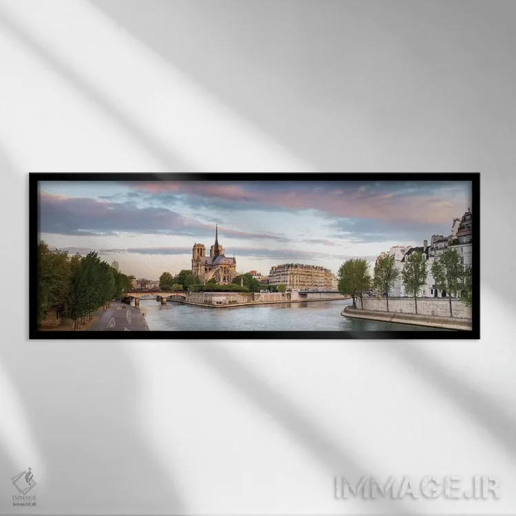 تابلو دکوراتیو Paris, Ile-de-France, France" - "کلیسای نوتردام پاریس… اثر پانورامیک ایمجز - نمای قابدار مشکی
