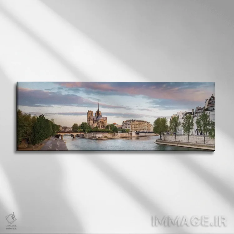 تابلو دکوراتیو Paris, Ile-de-France, France" - "کلیسای نوتردام پاریس… اثر پانورامیک ایمجز - نمای روبهرو روی دیوار
