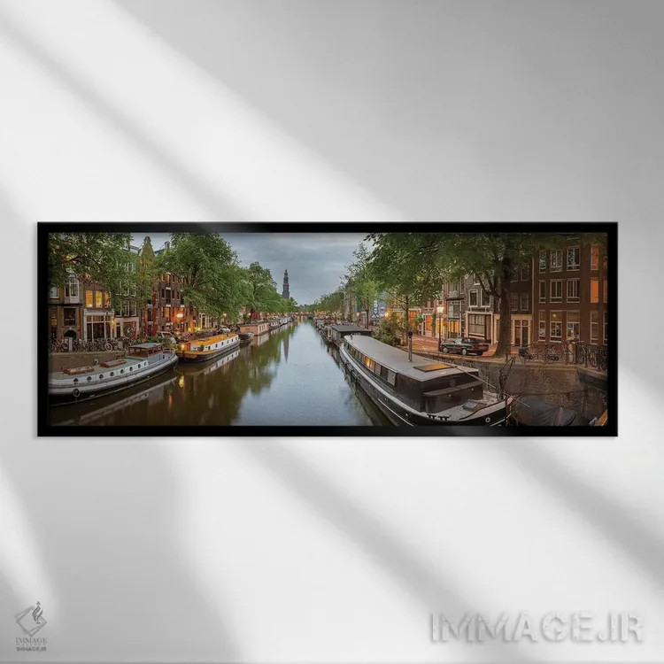 تابلو دکوراتیو Amsterdam, North Holland Province, Netherlands" - "کانا… اثر پانورامیک ایمجز - نمای قابدار مشکی