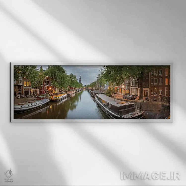 تابلو دکوراتیو Amsterdam, North Holland Province, Netherlands" - "کانا… اثر پانورامیک ایمجز - نمای قابدار سفید