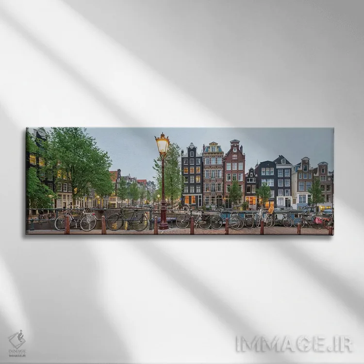 تابلو دکوراتیو Amsterdam, North Holland Province, Netherlands" - "منظر… اثر پانورامیک ایمجز - نمای روبهرو روی دیوار