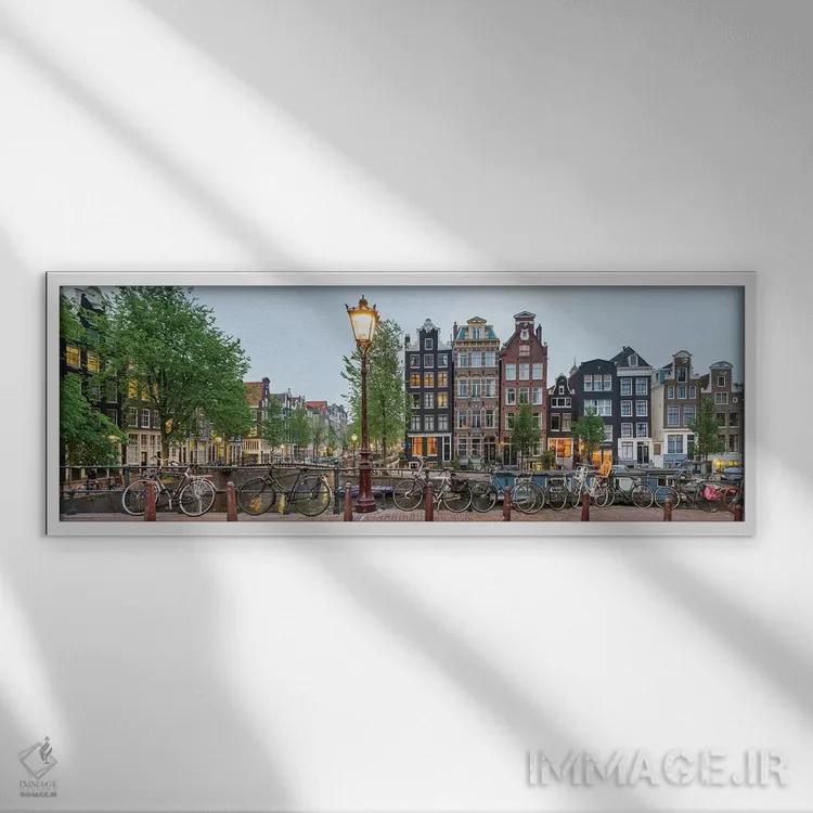 تابلو دکوراتیو Amsterdam, North Holland Province, Netherlands" - "منظر… اثر پانورامیک ایمجز - نمای قابدار سفید