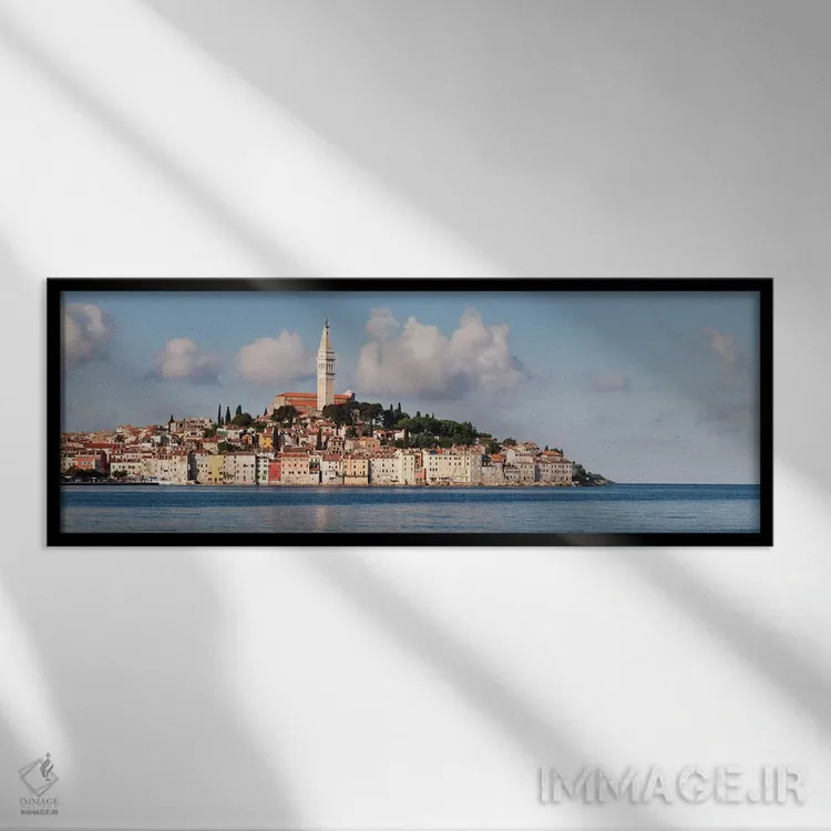 تابلو دکوراتیو Rovinj, Istria, Croatia" - "کلیسای باسیلیکای سنت یوفمیا… اثر پانورامیک ایمجز - نمای قابدار مشکی