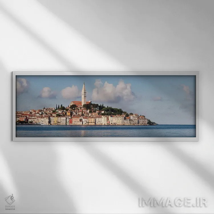 تابلو دکوراتیو Rovinj, Istria, Croatia" - "کلیسای باسیلیکای سنت یوفمیا… اثر پانورامیک ایمجز - نمای قابدار سفید