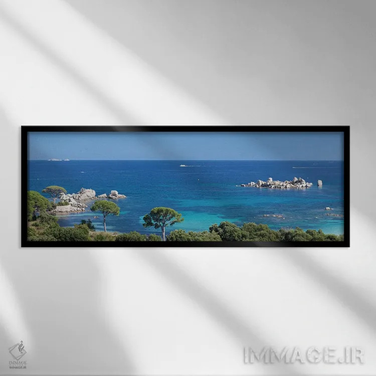 تابلو دکوراتیو Porto Vecchio, Corse-du-Sud, Corsica, France" - "ساحل پ… اثر پانورامیک ایمجز - نمای قابدار مشکی