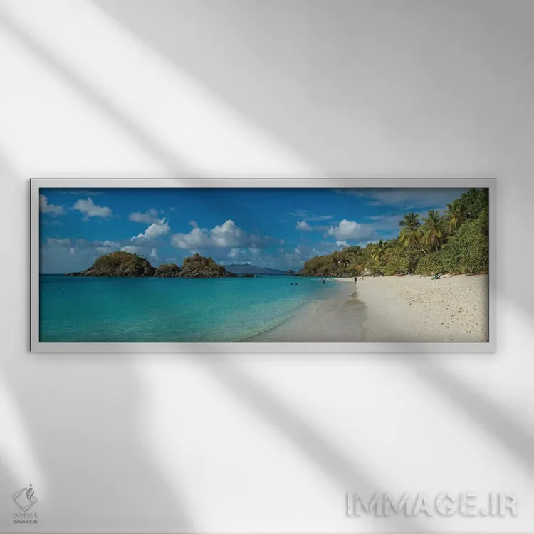 تابلو دکوراتیو St. John, U.S. Virgin Islands" - "خلیج ترانک II، سنت جا… اثر پانورامیک ایمجز - نمای قابدار سفید