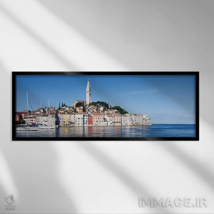 تابلو دکوراتیو Rovinj, Istria, Croatia" - "کلیسای باسیلیکای سنت یوفمیا… اثر پانورامیک ایمجز - نمای قابدار مشکی