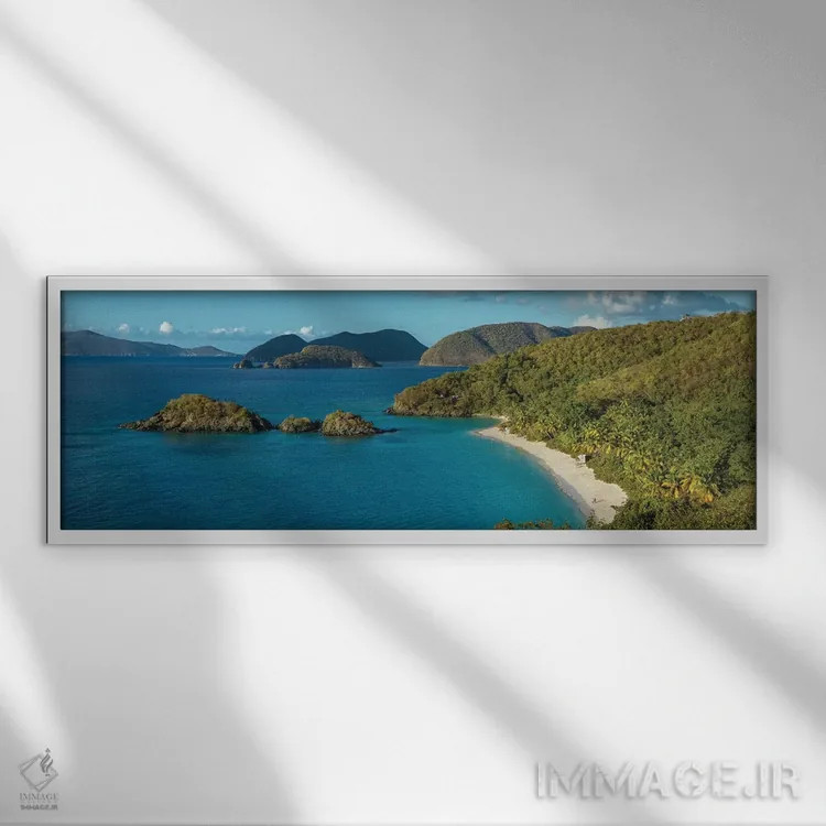 تابلو دکوراتیو St. John, U.S. Virgin Islands" - "خلیج ترانک I، سنت جان… اثر پانورامیک ایمجز - نمای قابدار سفید