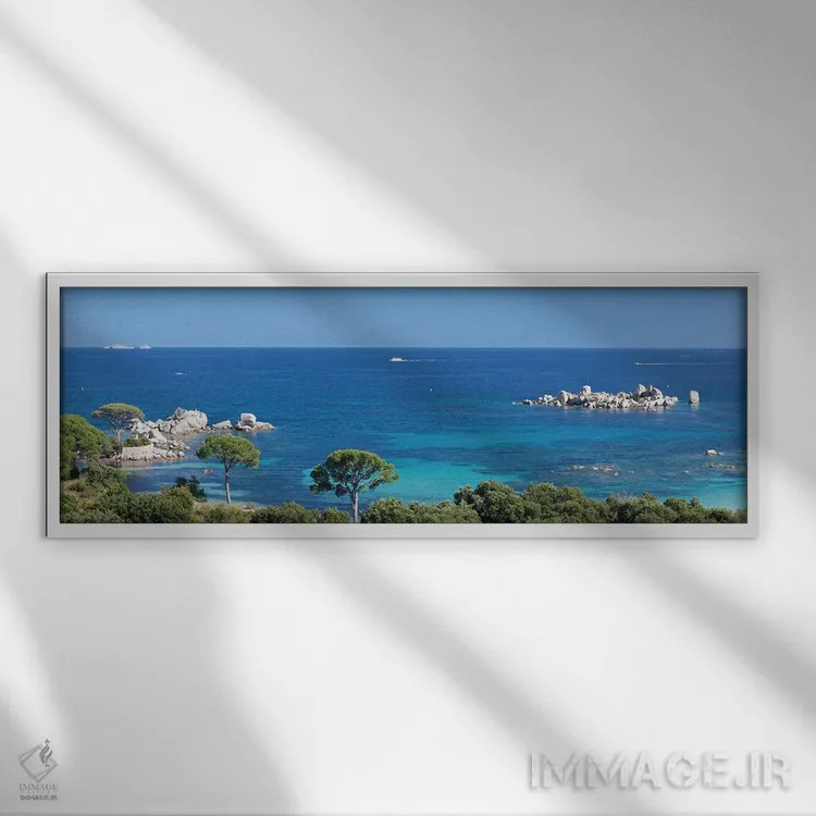 تابلو دکوراتیو Porto Vecchio, Corse-du-Sud, Corsica, France" - "ساحل پ… اثر پانورامیک ایمجز - نمای قابدار سفید