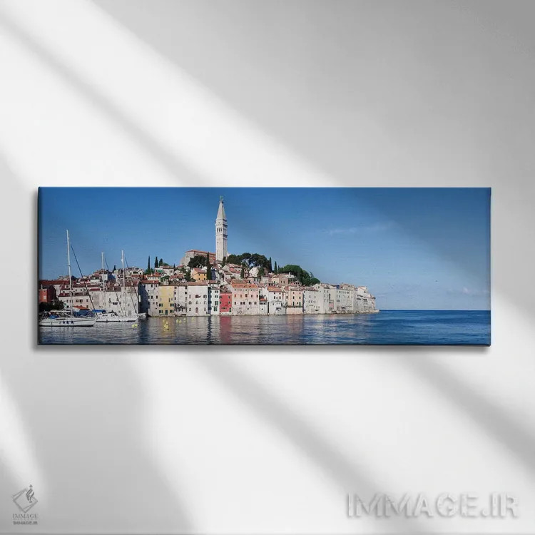 تابلو دکوراتیو Rovinj, Istria, Croatia" - "کلیسای باسیلیکای سنت یوفمیا… اثر پانورامیک ایمجز - نمای روبهرو روی دیوار