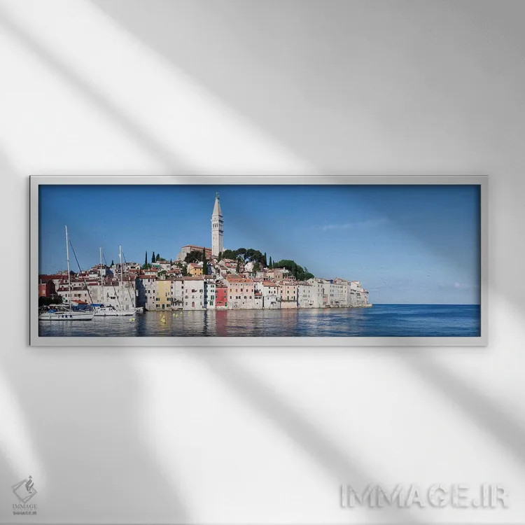 تابلو دکوراتیو Rovinj, Istria, Croatia" - "کلیسای باسیلیکای سنت یوفمیا… اثر پانورامیک ایمجز - نمای قابدار سفید