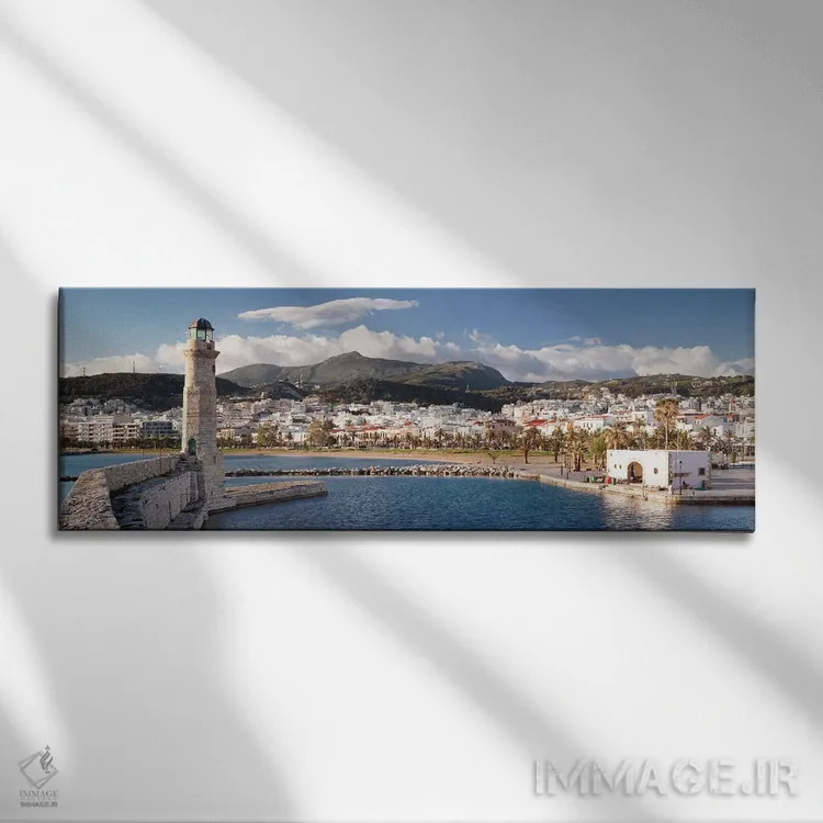 تابلو دکوراتیو Rethymno, Crete, Greece" - "فانوس دریایی رثیمنو، رثیمنو… اثر پانورامیک ایمجز - نمای روبهرو روی دیوار