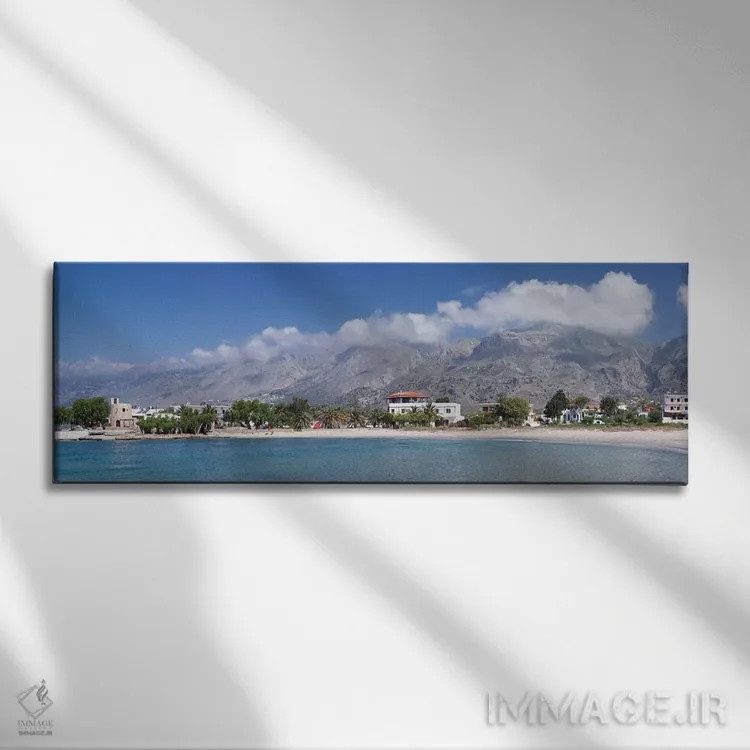 تابلو دکوراتیو Frangokastello, Chania, Crete, Greece" - "ملک ساحلی، فر… اثر پانورامیک ایمجز - نمای روبهرو روی دیوار