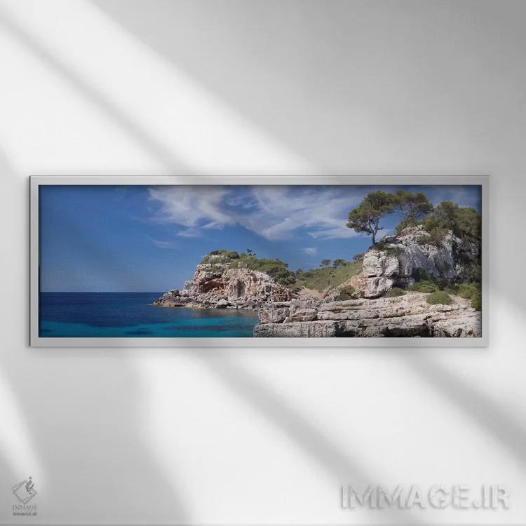 تابلو دکوراتیو Santanyi, Majorca, Balearic Islands, Spain" - "خلیج کال… اثر پانورامیک ایمجز - نمای قابدار سفید