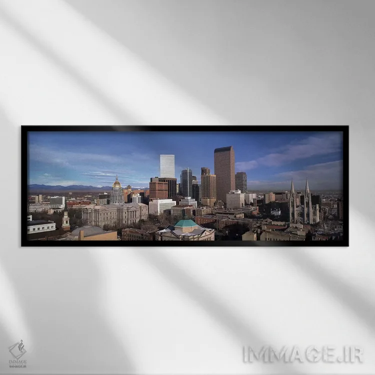تابلو دکوراتیو Denver, Denver County, Colorado, USA" - "آسمان نمای مرک… اثر پانورامیک ایمجز - نمای قابدار مشکی