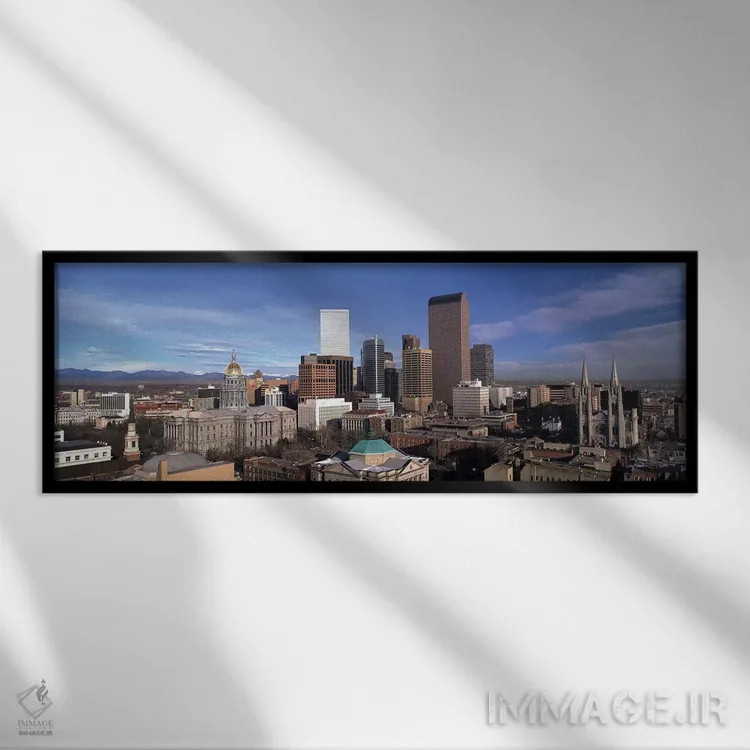 تابلو دکوراتیو Denver, Denver County, Colorado, USA" - "آسمان نمای مرک… اثر پانورامیک ایمجز - نمای قابدار مشکی