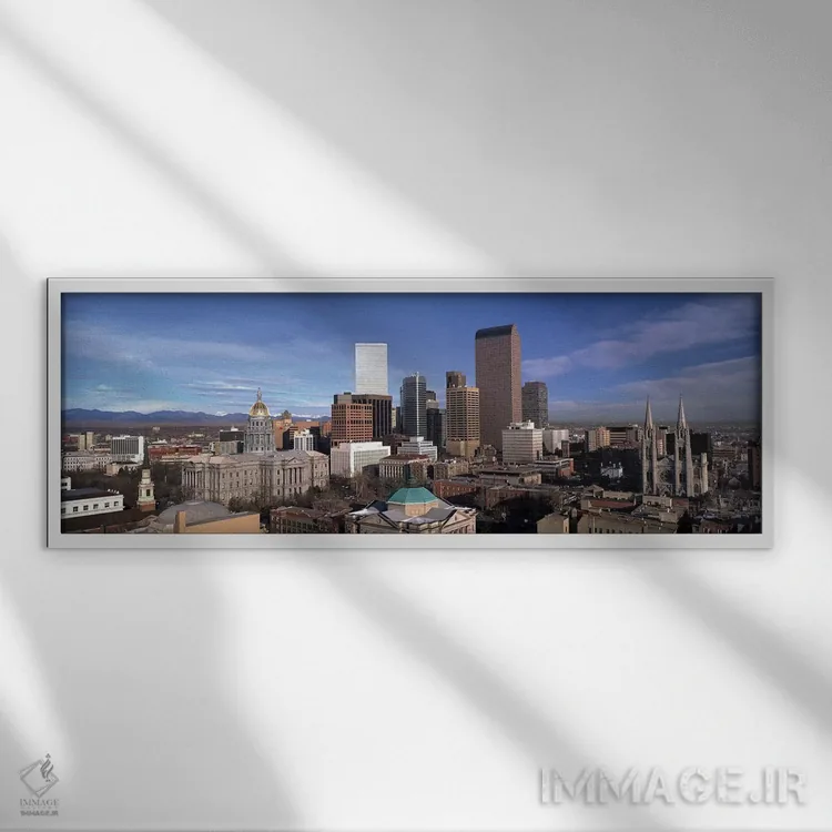 تابلو دکوراتیو Denver, Denver County, Colorado, USA" - "آسمان نمای مرک… اثر پانورامیک ایمجز - نمای قابدار سفید