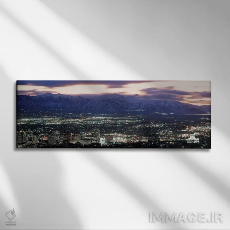 تابلو دکوراتیو Salt Lake City, Salt Lake County, Utah, USA" - "آسمان ن… اثر پانورامیک ایمجز - نمای روبهرو روی دیوار