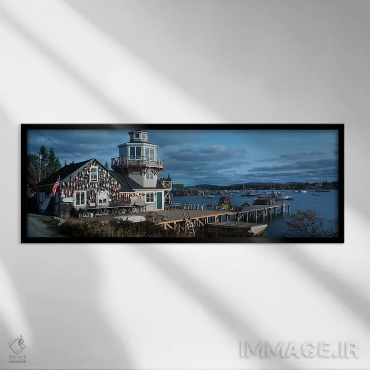 تابلو دکوراتیو Bass Harbor, Hancock County, Maine, USA" - "اسکله خانوا… اثر پانورامیک ایمجز - نمای قابدار مشکی
