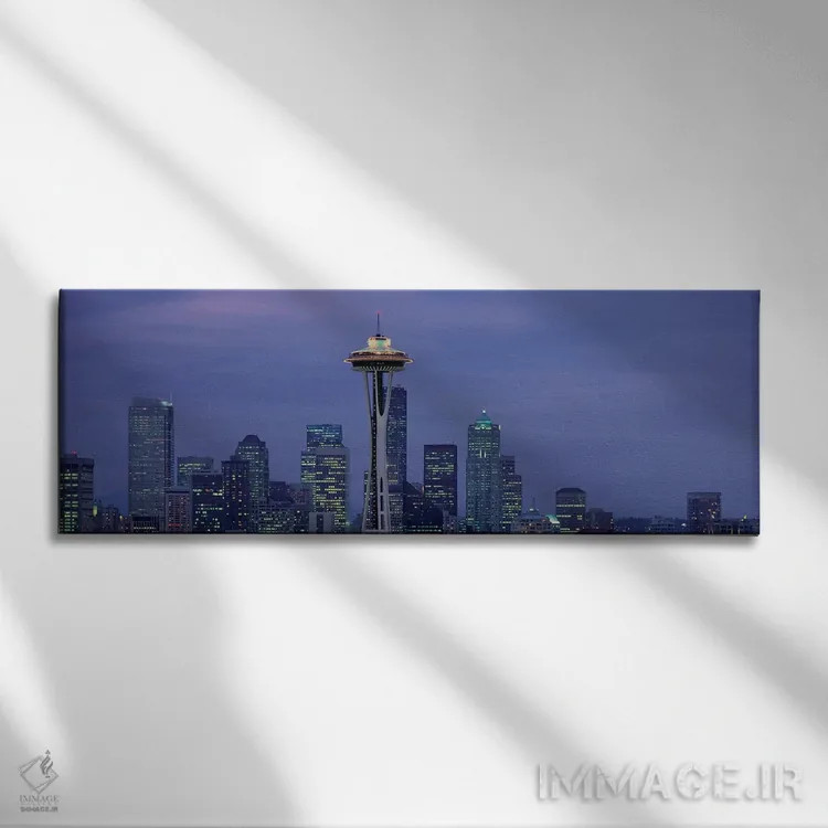 تابلو دکوراتیو Seattle, King County, Washington, USA" - "آسمان نمای مر… اثر پانورامیک ایمجز - نمای روبهرو روی دیوار