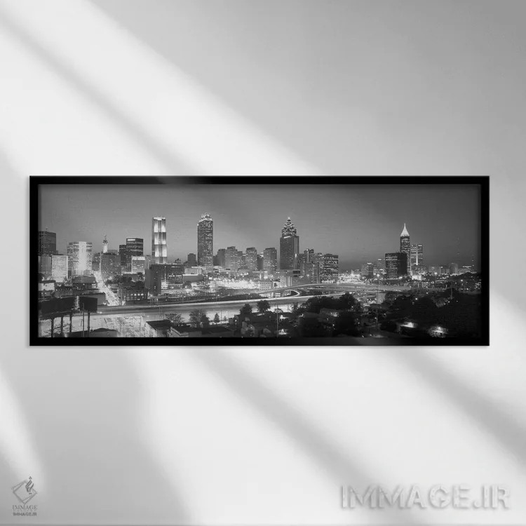 تابلو دکوراتیو Atlanta, Fulton County, Georgia, USA" - "آسمان نمای مرک… اثر پانورامیک ایمجز - نمای قابدار مشکی