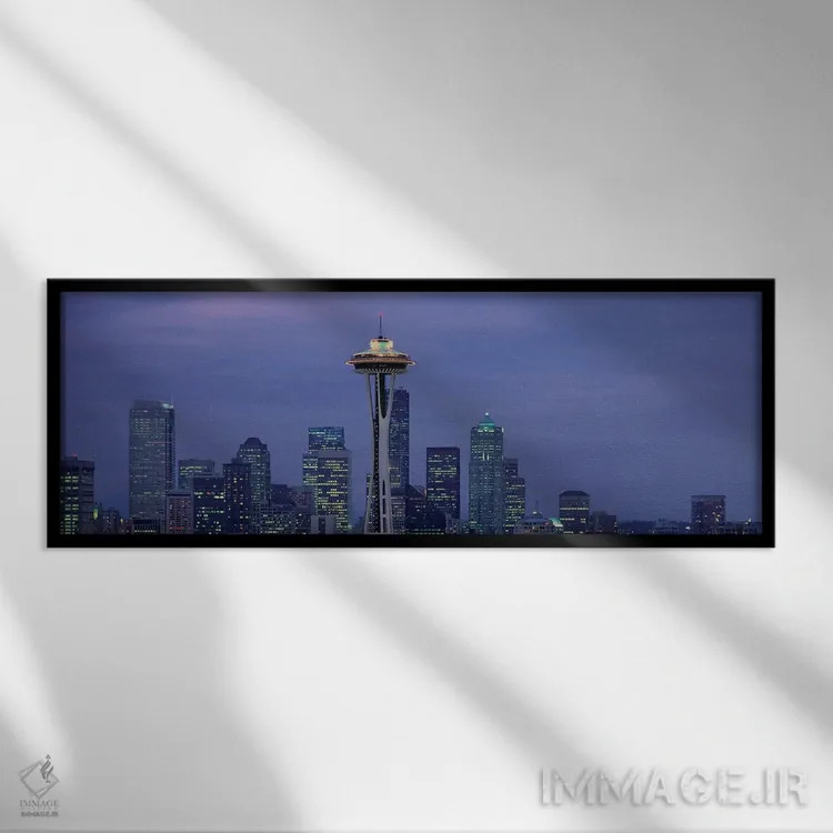 تابلو دکوراتیو Seattle, King County, Washington, USA" - "آسمان نمای مر… اثر پانورامیک ایمجز - نمای قابدار مشکی