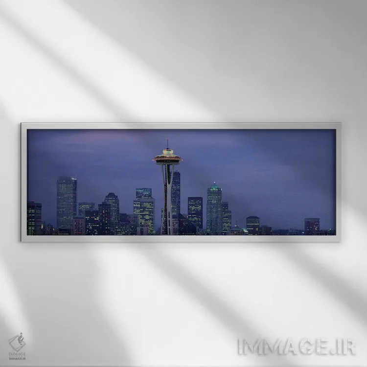تابلو دکوراتیو Seattle, King County, Washington, USA" - "آسمان نمای مر… اثر پانورامیک ایمجز - نمای قابدار سفید
