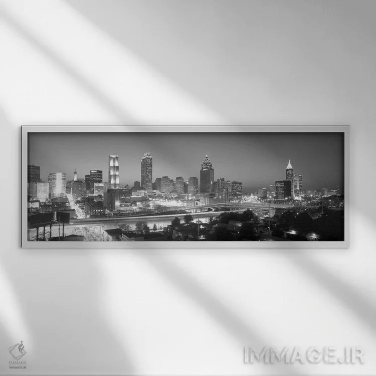 تابلو دکوراتیو Atlanta, Fulton County, Georgia, USA" - "آسمان نمای مرک… اثر پانورامیک ایمجز - نمای قابدار سفید