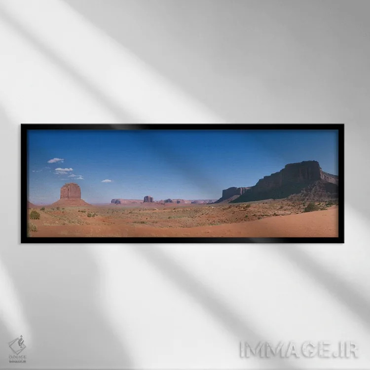 تابلو دکوراتیو دره یادبود، پارک قبیله ای ناواهو اثر پانورامیک ایمجز - نمای قابدار مشکی