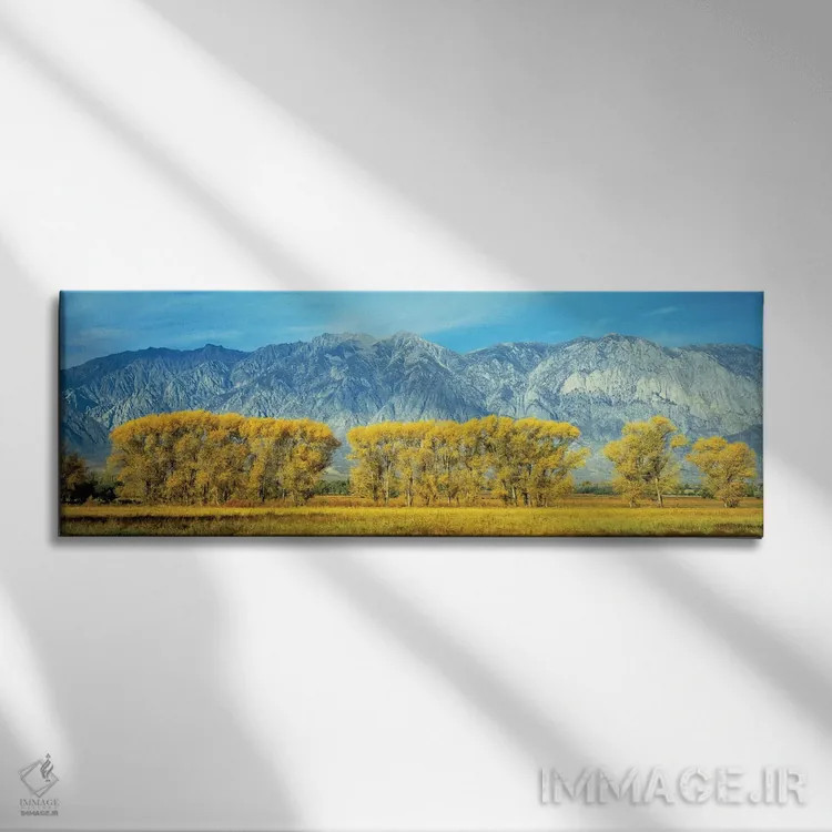 تابلو دکوراتیو "منظره پاییزی، جاده ایالات متحده 395، رشته کوه سیرا نوا… اثر پانورامیک ایمجز - نمای روبهرو روی دیوار