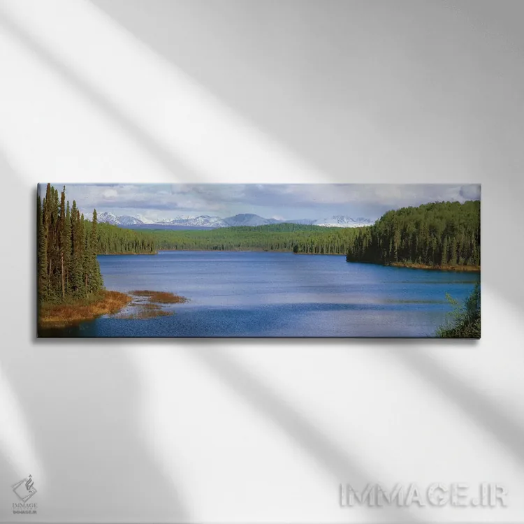 تابلو دکوراتیو "دریاچه تالکیتنا، شهرستان ماتانوسکا-سوسیتنا، آلاسکا، ای… اثر پانورامیک ایمجز - نمای روبهرو روی دیوار