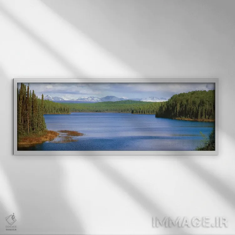 تابلو دکوراتیو "دریاچه تالکیتنا، شهرستان ماتانوسکا-سوسیتنا، آلاسکا، ای… اثر پانورامیک ایمجز - نمای قابدار سفید
