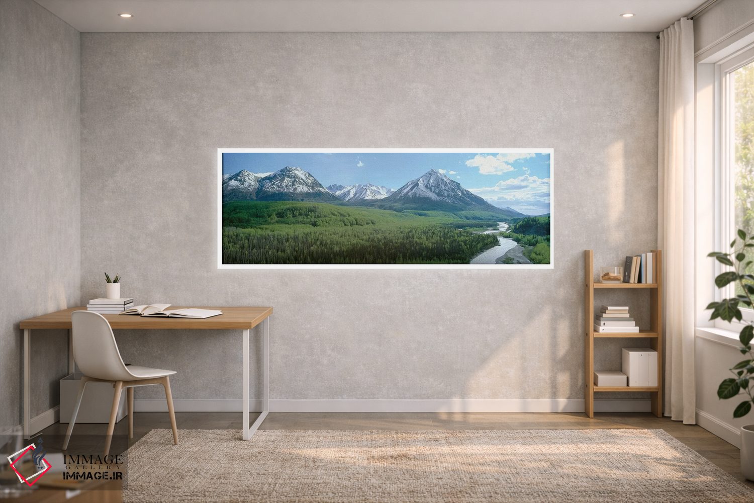 تابلو دکوراتیو "منظره دره رودخانه، دره ماتانوسکا-سوسیتنا ، آلاسکا، ایا… اثر پانورامیک ایمجز - D1W