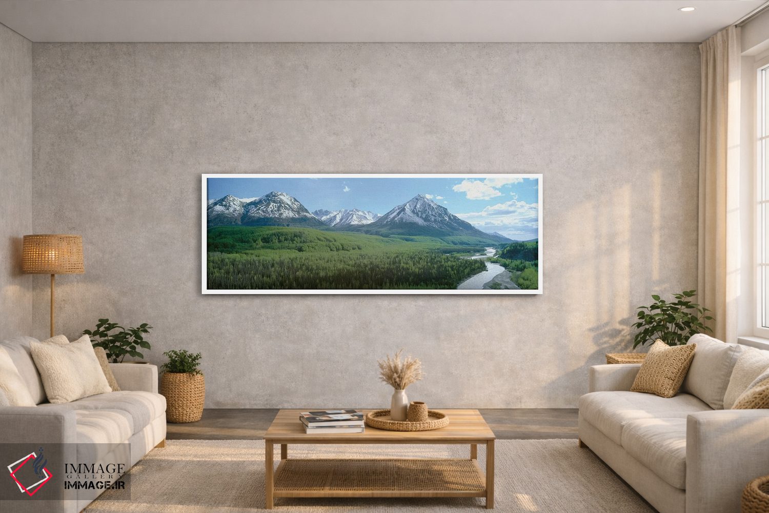 تابلو دکوراتیو "منظره دره رودخانه، دره ماتانوسکا-سوسیتنا ، آلاسکا، ایا… اثر پانورامیک ایمجز - D4W