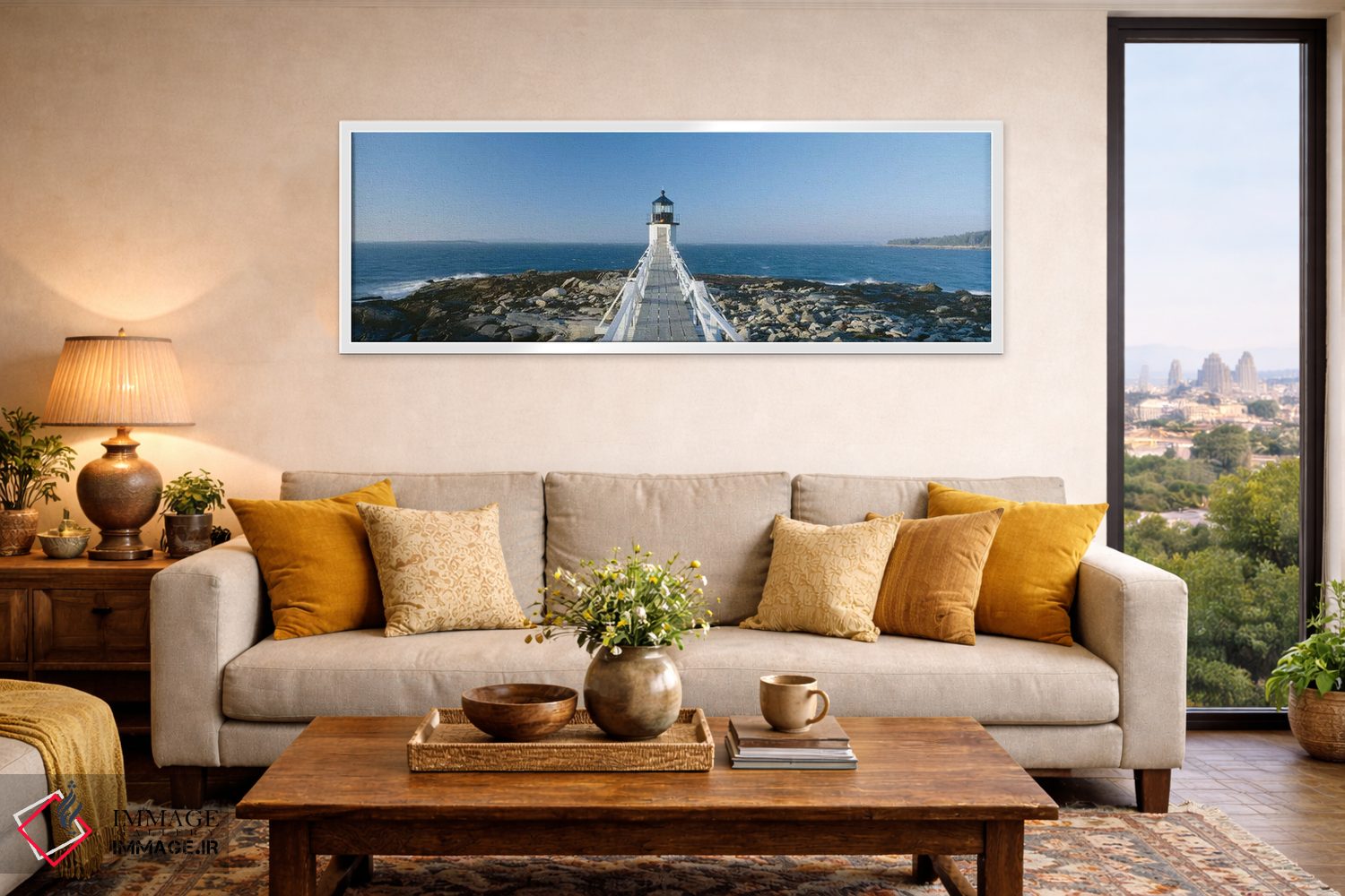 تابلو دکوراتیو "فانوس دریایی مارشال پوینت، پورت کلاید، سنت جورج، شهرست… اثر پانورامیک ایمجز - D3W