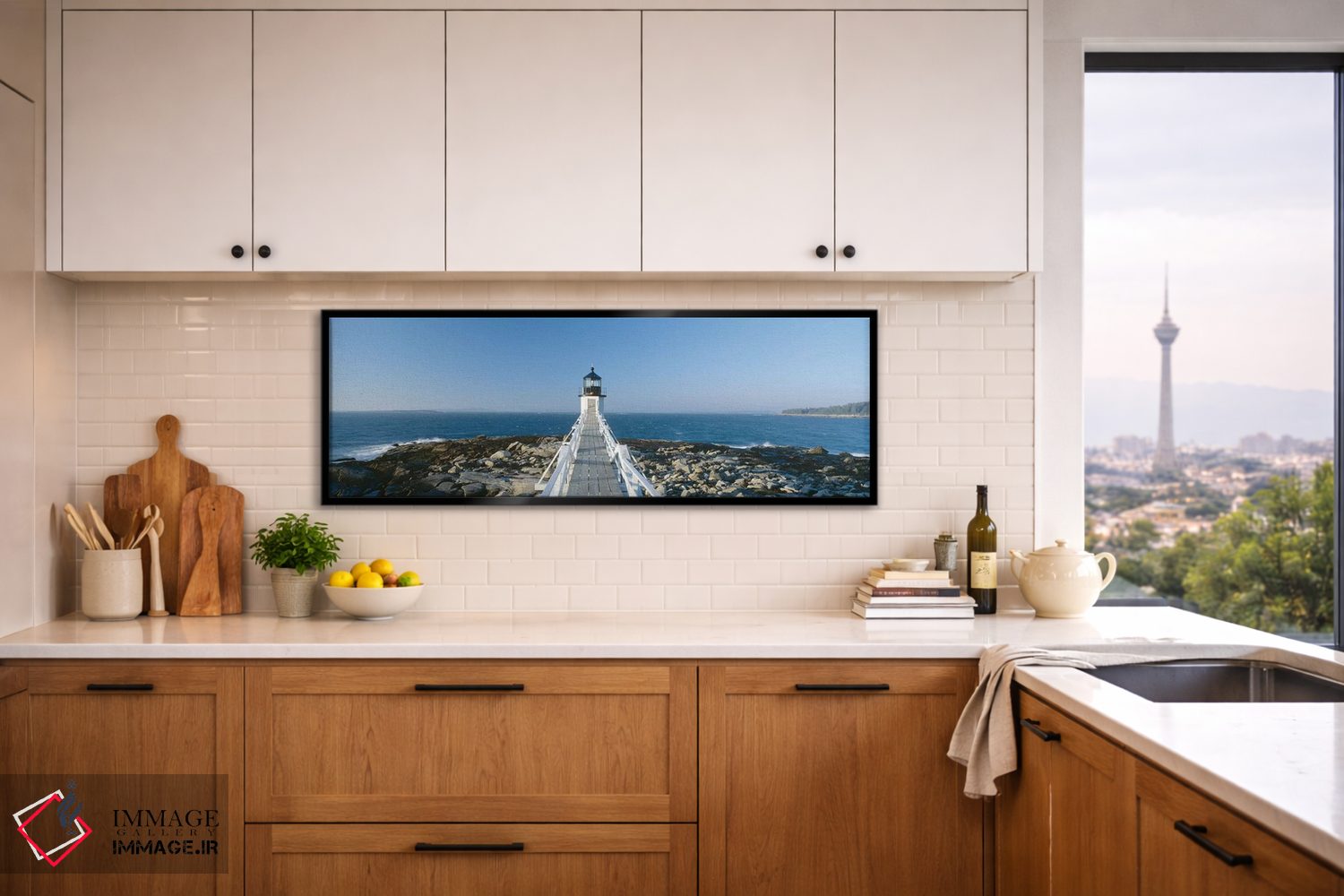 تابلو دکوراتیو "فانوس دریایی مارشال پوینت، پورت کلاید، سنت جورج، شهرست… اثر پانورامیک ایمجز - D5B